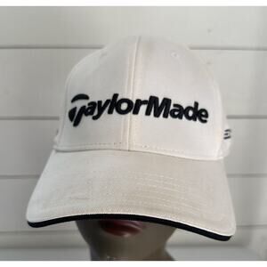 Adidas TaylorMade R11 Penta Golf Cap Hat White Adult Fitted Flex S/M